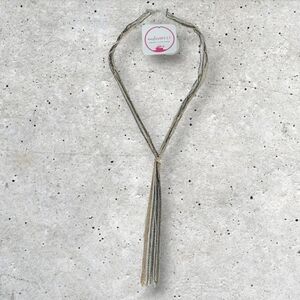 NWT nadineWest Tri Colored Tassel Necklace ~23"